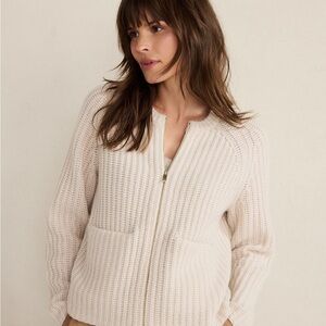 Talbots Women's Cream Cashmere Cardigan Sweater